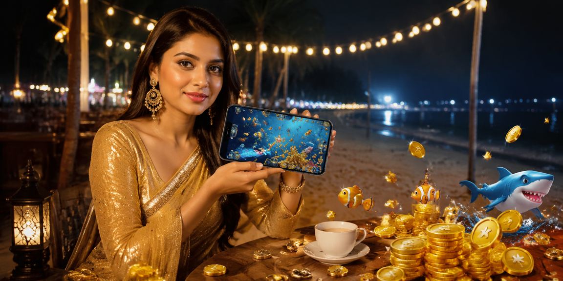 কক্সবাজারে ফিশিং গেম উপভোগ করছেন একজন নারী খেলোয়াড়